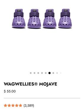 Wagwellies Mojave Purple Waterproof Dog Boots XS